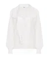 Chloé White Shirt With Embroidered Bow Tie In White