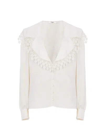 CHLOÉ LONG-SLEEVED SHIRT WITH EMBROIDERY