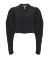 Chloé Puff-sleeve Silk Faille Cropped Jacket In Black