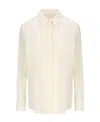 Chloé Long-sleeved Silk Crêpe Blouse In White