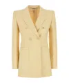 Chloé Chloe Cream Hemp Blend Blazer In Straw Beige