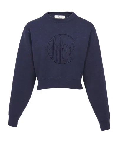 CHLOÉ EMBROIDERED-LOGO JUMPER