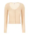 Chloé Scoop Neck Cotton Cardigan In Nude