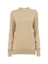 Chloé Pull Ajusté Col Rond Femme Beige Taille Xs 100% Laine In P Hot Sand