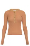 Chloé Ribbed Silk Top In Pink