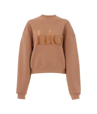 Chloé Long-sleeved Sweater In Pink
