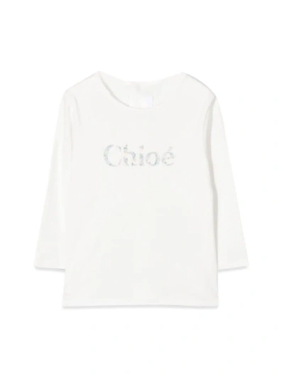 Chloé Kids' Long-sleeved T-shirt In White