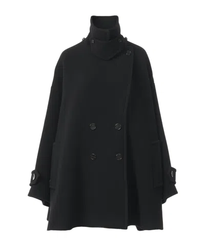 Chloé Long-sleeved Wool Coat In Black