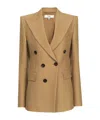Chloé Chloe Double-breasted Wool Blazer In Nude