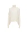 Chloé Pointelle Wool-blend And Silk Turtleneck Sweater In Signature Opalescent White