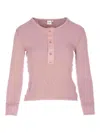 Chloé Knit Pullover Long Sleeves Crew Neck Ribbed In Pink