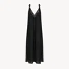 Chloé Lace-trimmed Organic Silk-charmeuse Midi Dress In Black