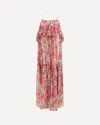 Chloé Chloe Floral Print Ruffled Silk-chiffon Maxi Dress In Multi