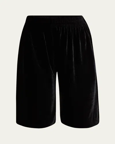Chloé Long Velvet Shorts In Black