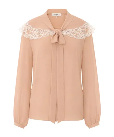 Chloé Long-sleeved Shirt In Pink