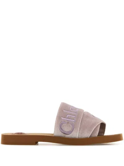 CHLOÉ LOO-EMBROIDERED SLIPPERS