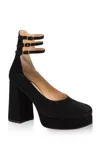 Chloé Loti Suede Platform Pumps In Black