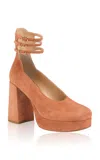Chloé Loti Suede Platform Pumps In Pink