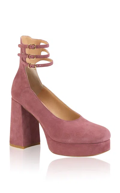 Chloé Loti Suede Platform Pumps In Purple