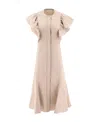 Chloé Ruffle-detail Button-front Dress In Nude
