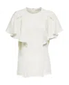 Chloé Lotus Leaf Sleeve Blouse In White