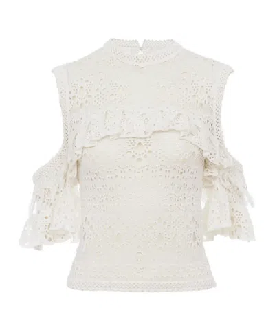CHLOÉ CHLOÉ SLEEVELESS CROCHET KNIT TOP