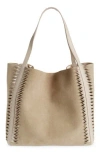 Chloé Beige Louela Suede Tote Bag In Pearl Beige