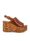 Chloé Womens Chloe Maxime Platform-sole Leather Wedges