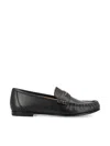 Chloé Leather Logo Chain Penny Loafers In Black