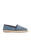 Chloé Denim Espadrillas With Embroidered Logo In Navy