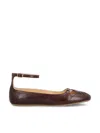 Chloé Ankle-strap Perforated Ballet Flats In Purple