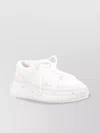 Chloé Low-top Round Toe Textured Sole Sneakers In White