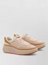 Chloé Low Top Sneakers Featuring Contrast Stitching And Textured Sole In Multi