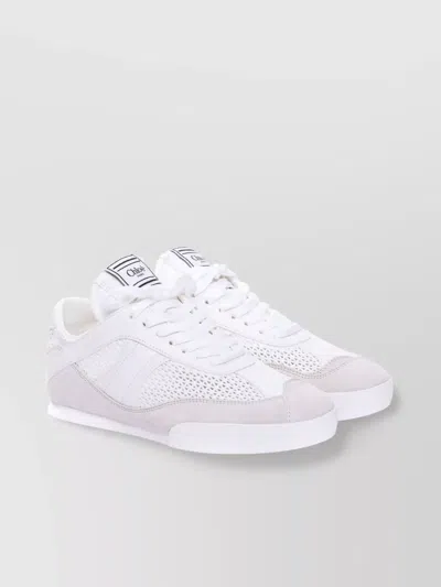 Chloé Low Top Sneakers Suede Upper In White