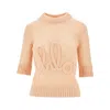 Chloé Lpaca And Silk Sweater With Logo In Neutral