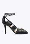 Chloé Luna 90 Deconstructed Leather Pumps In Black