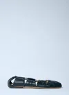 Chloé Luna Ballerinas With Gold-tone Accents And Pleated Design In Black