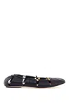 Chloé Luna Ballerinas With Gold-tone Accents And Pleated Design In Black