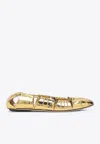 Chloé Moon Metallic Leather Ballet Flats In Gold