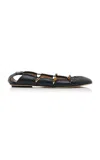 Chloé Luna Ballerinas With Gold-tone Accents And Pleated Design In Black