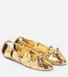 Chloé Moon Metallic Leather Ballet Flats In Gold
