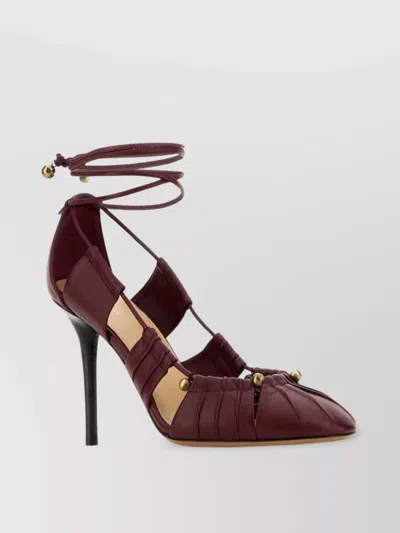 Chloé Luna Leather Pumps Strappy Design
