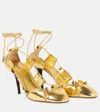 Chloé Chloe Luna 100 Cut-out Metallic-leather Pumps In Gold