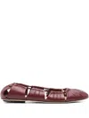 Chloé Luna Leather Ballet Flats In Red