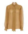 Chloé Lurex Silk Blouse In Brown