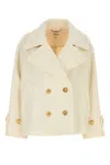 Chloé Double-breasted Soft Wool Pea Coat In White