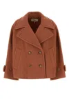 Chloé Double Breasted Jacket Buttoned Cuffs Pockets Lapels In Pink