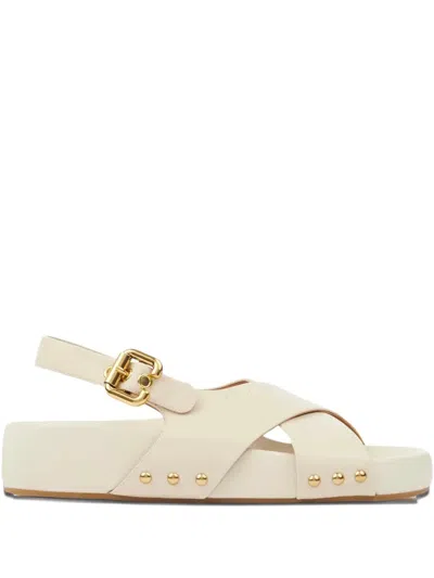 Chloé Mae Cross-strap Studded Sandals In Neutral