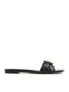 Chloé Mae Knotted-strap Leather Flat Sandals In Black