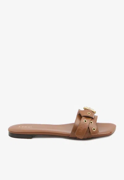 Chloé Mae Knotted-strap Leather Flat Sandals